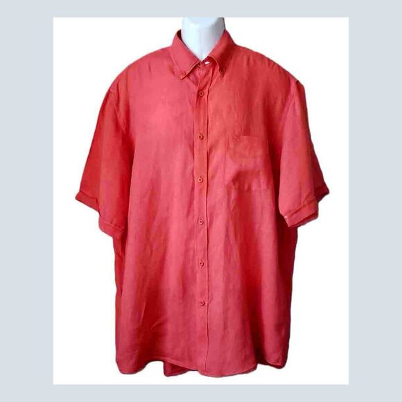Paul & Shark Yachting Orange Linen Shirt ONE TINY STAIN Men's Size 2XL - Picture 1 of 3